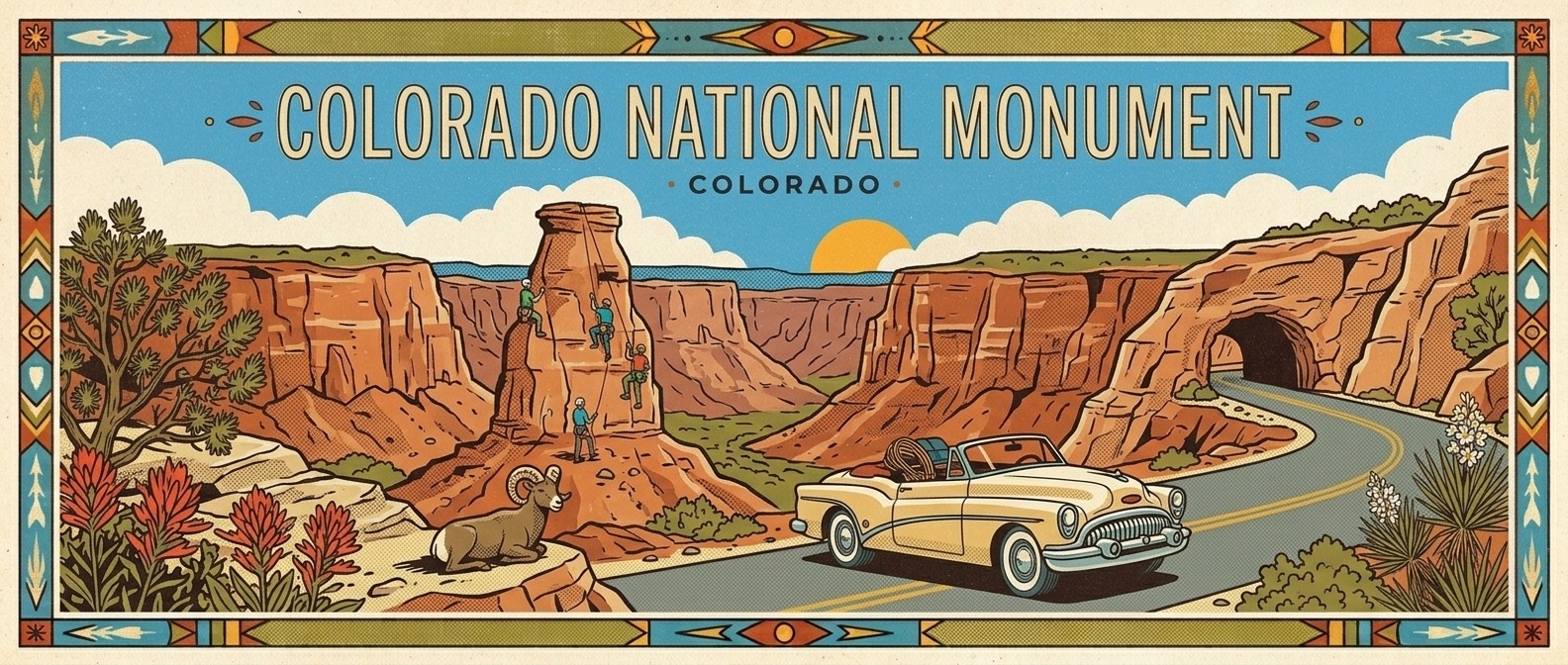Colorado National Monument poster-style illustration
