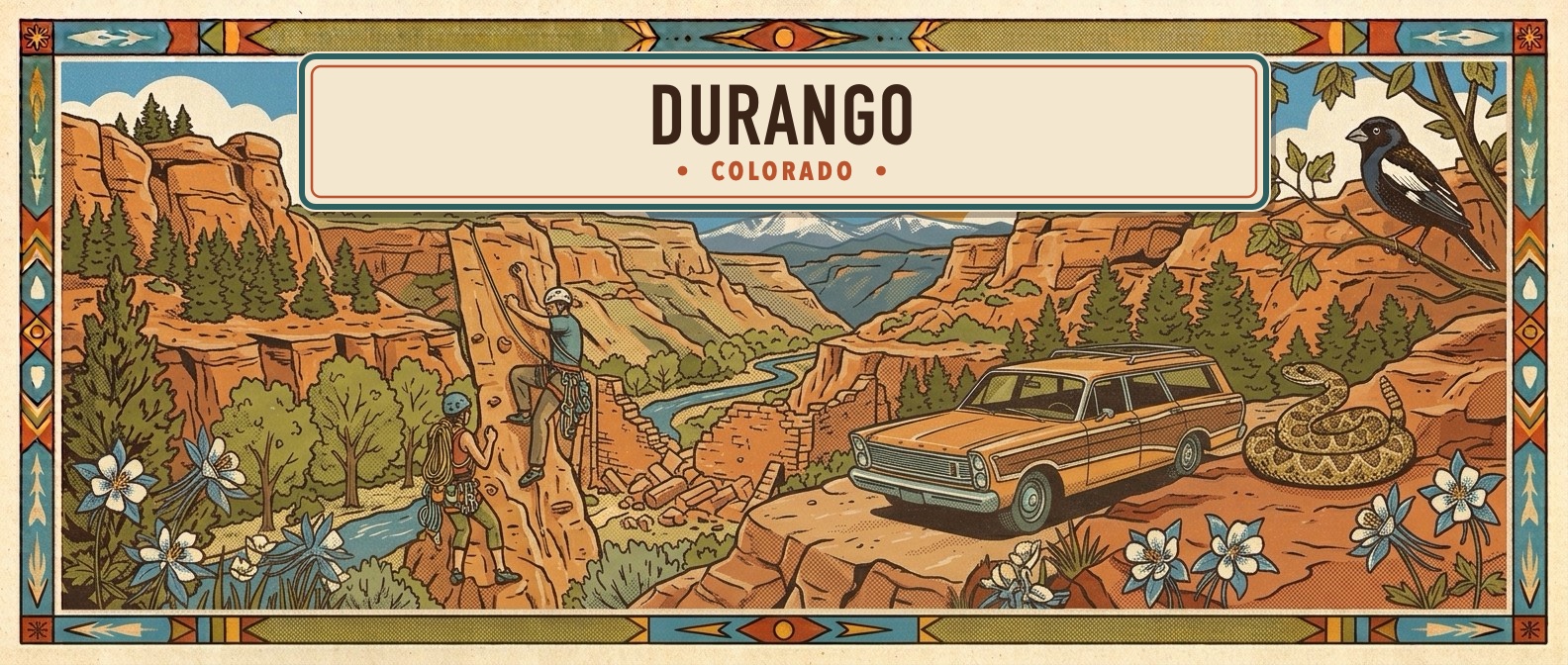 Durango poster-style illustration