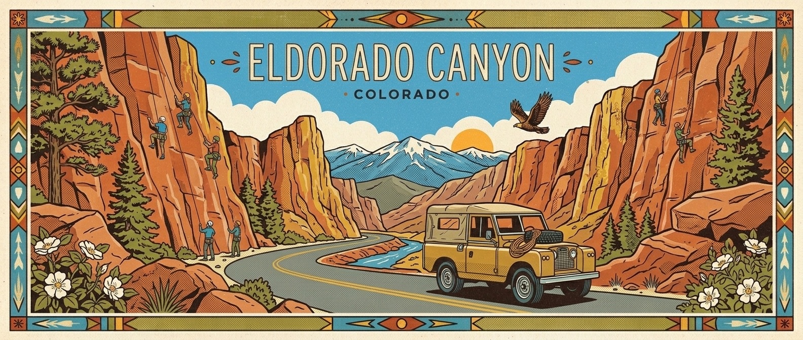 Eldorado Canyon State Park poster-style illustration
