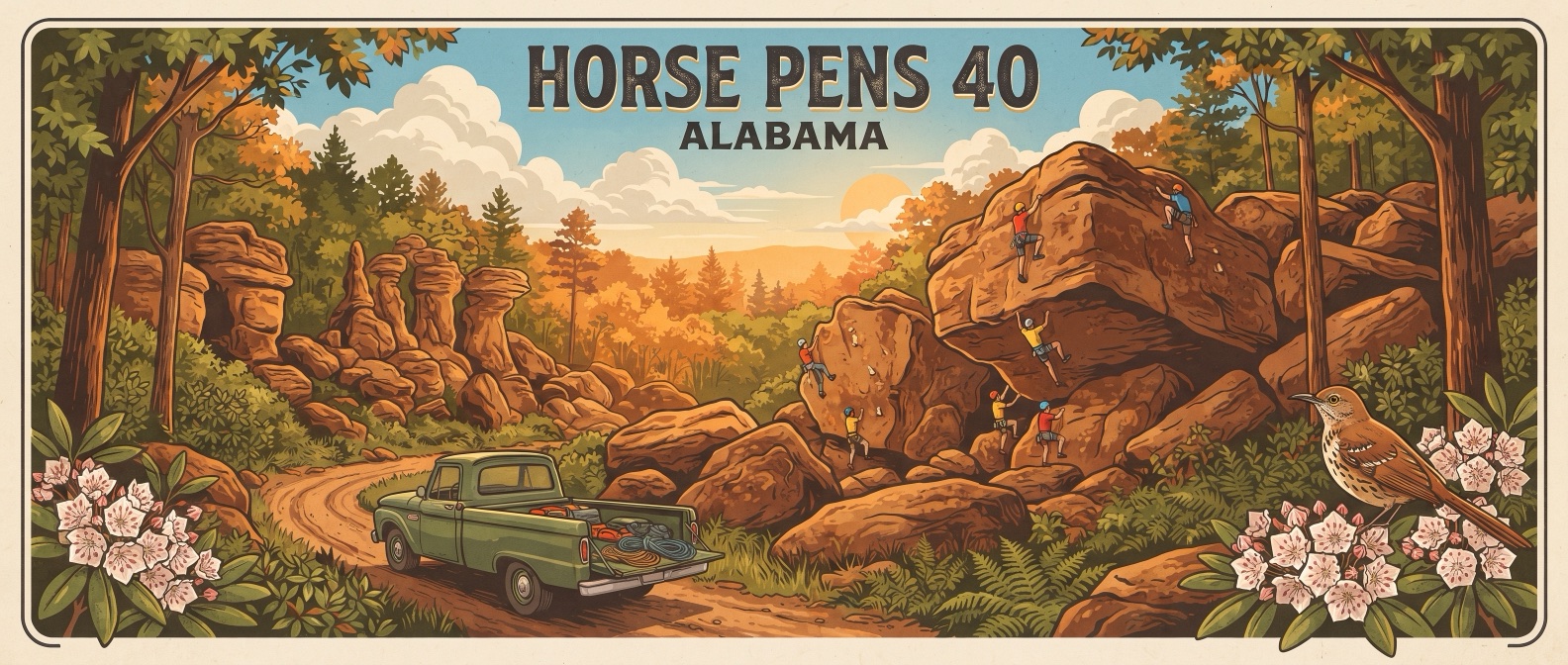 Horse Pens 40 poster-style illustration