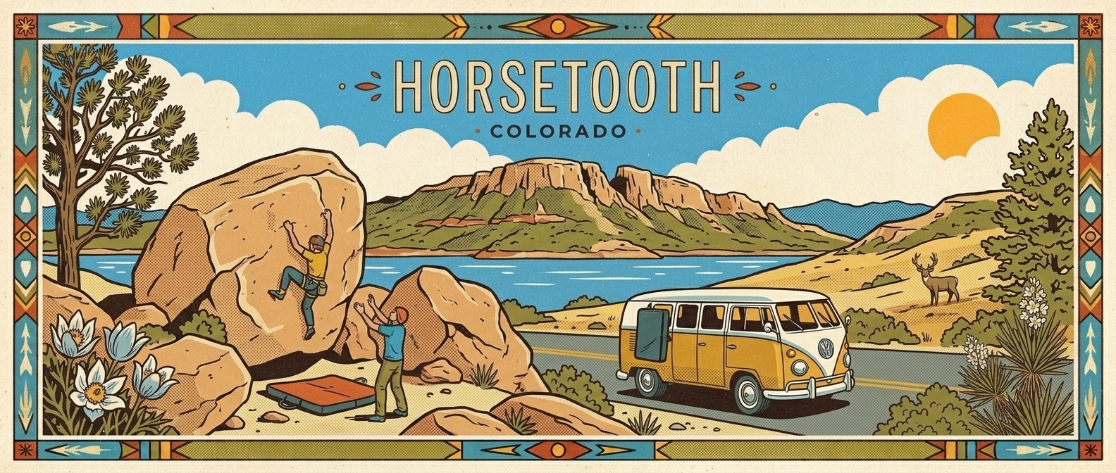 Horsetooth Reservoir poster-style illustration