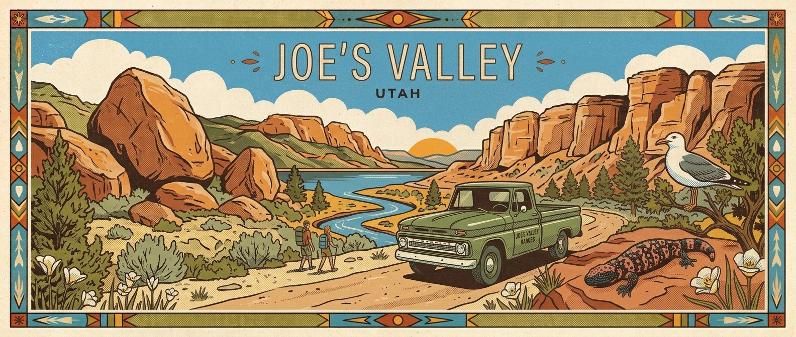 Joe's Valley poster-style illustration