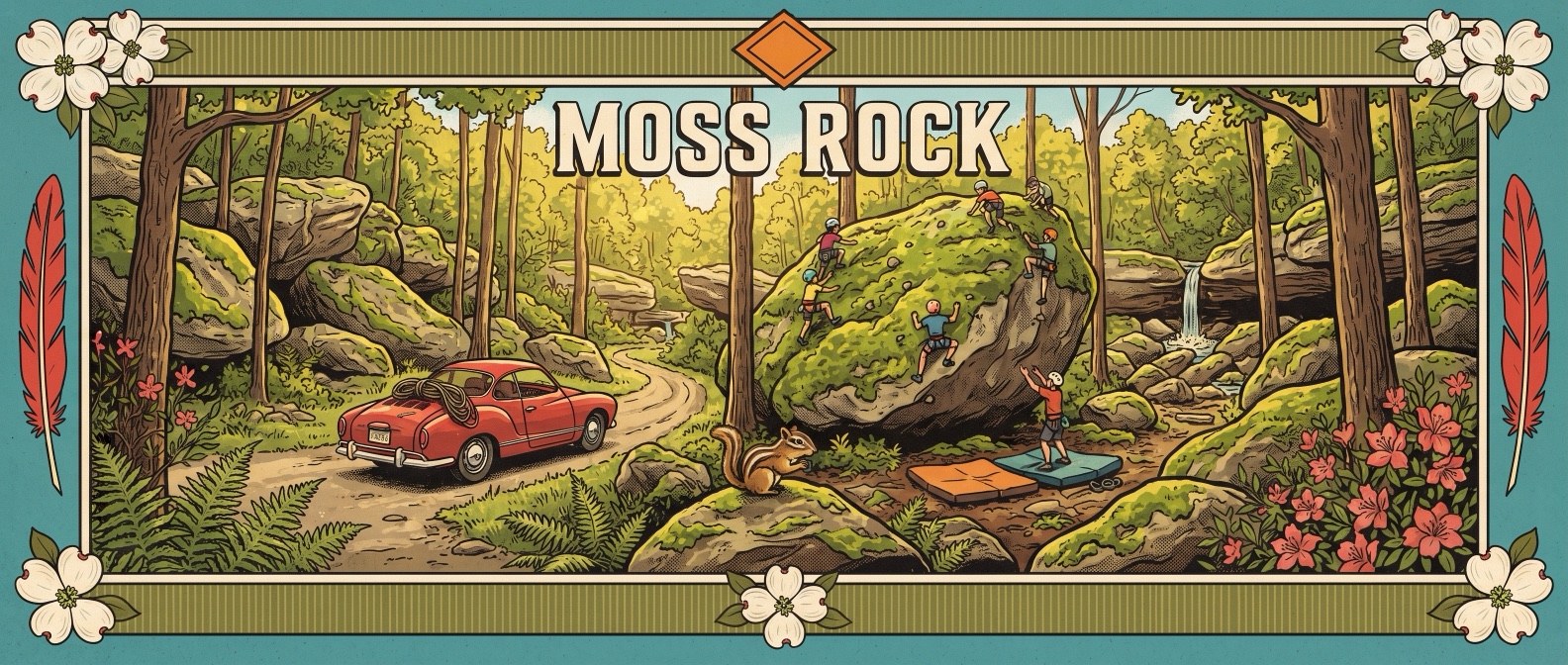 Moss Rock Preserve poster-style illustration