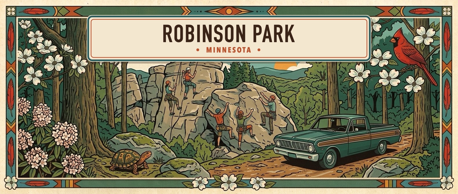 Robinson Park (Sandstone) poster-style illustration