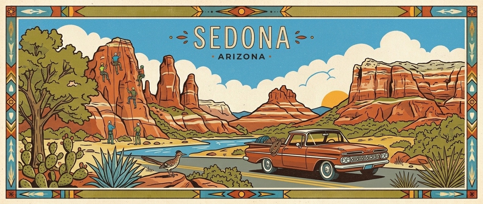 Sedona poster-style illustration