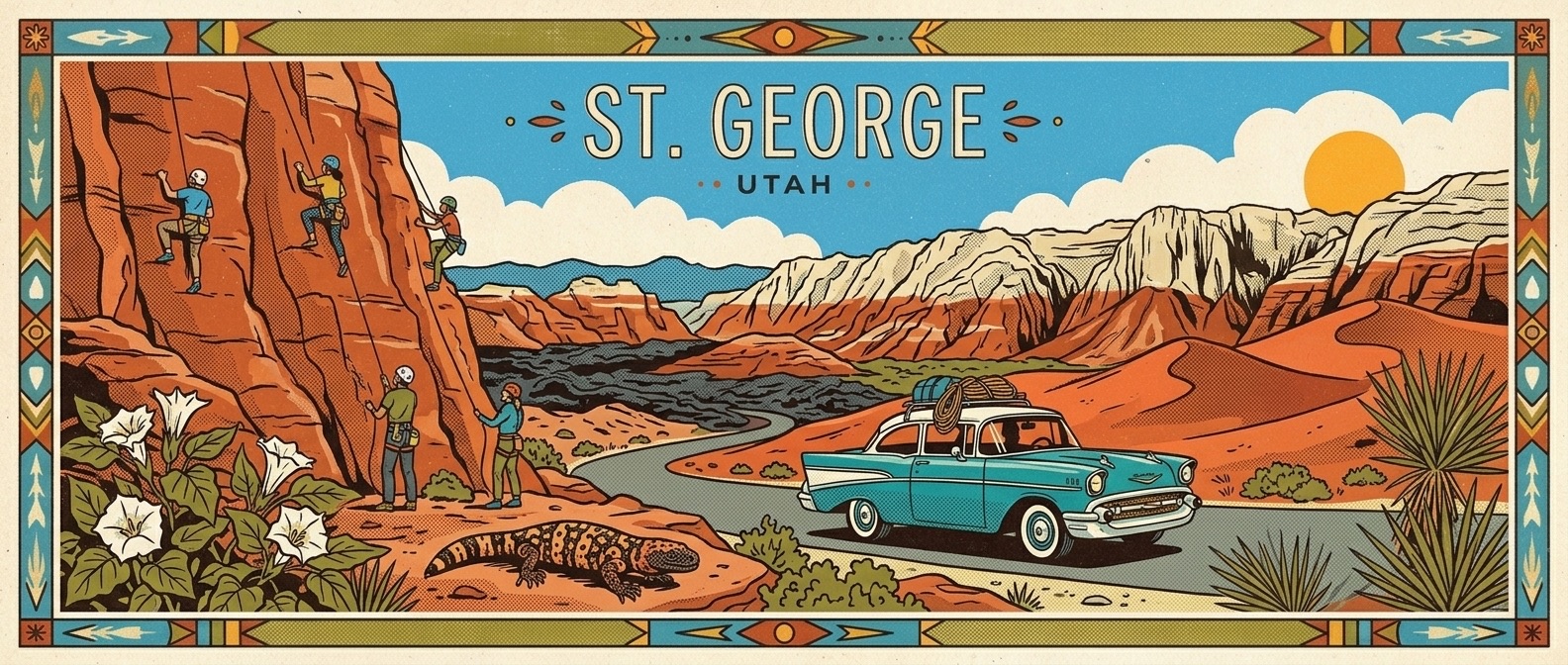 St. George / Snow Canyon poster-style illustration