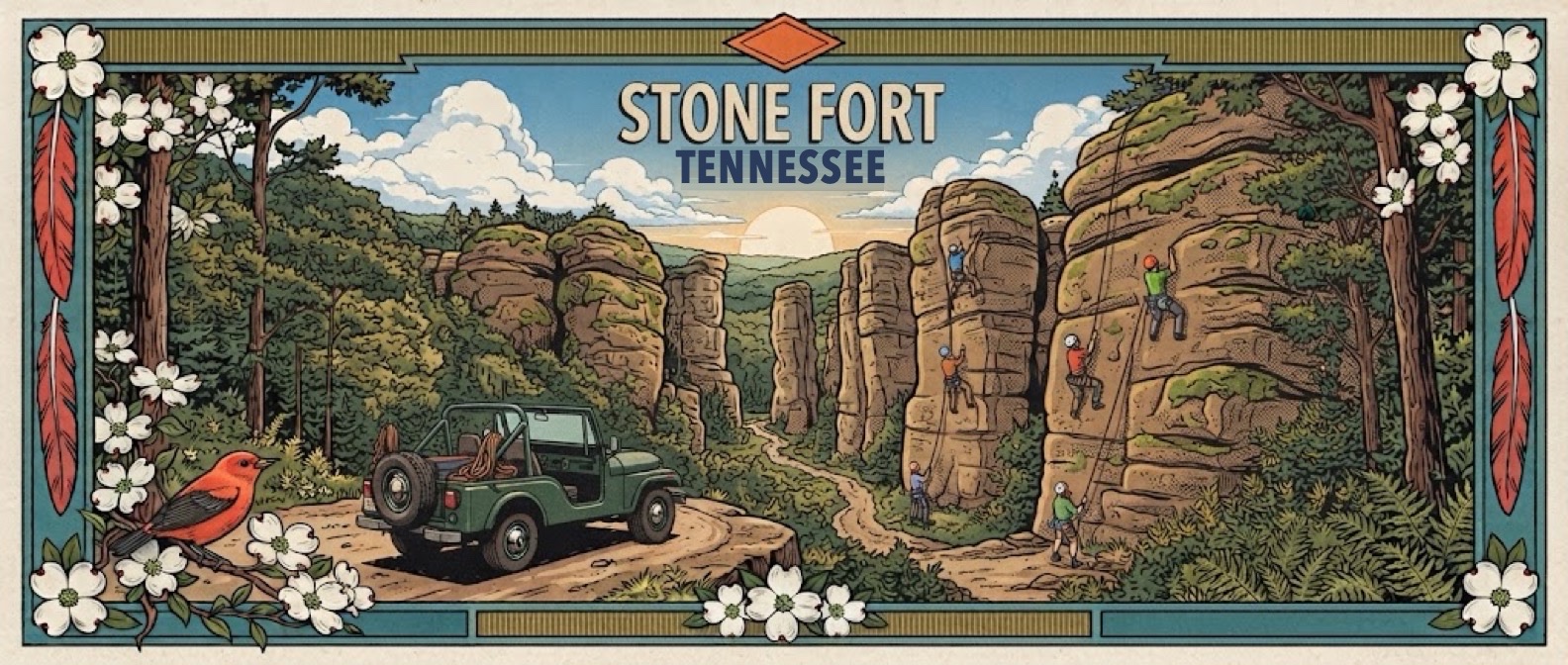 Stone Fort (Little Rock City) poster-style illustration