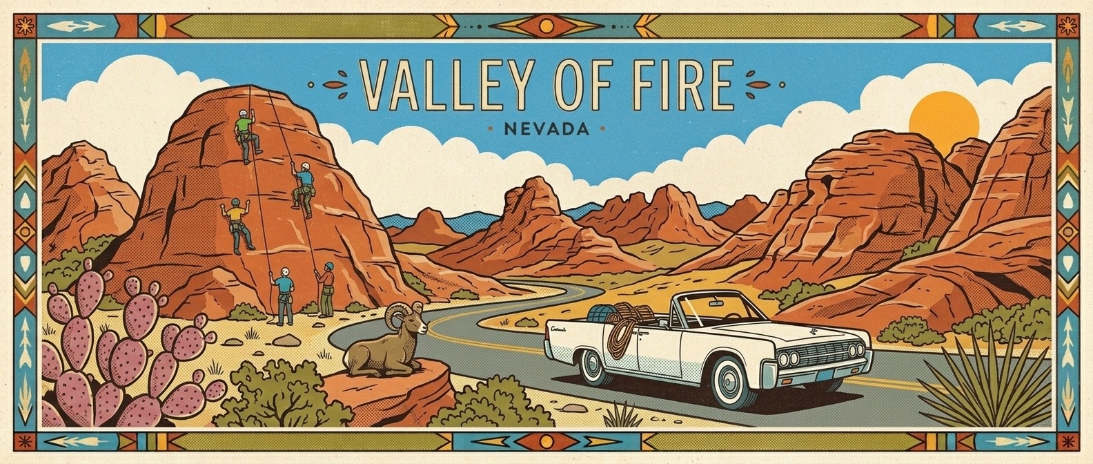 Valley of Fire State Park poster-style illustration